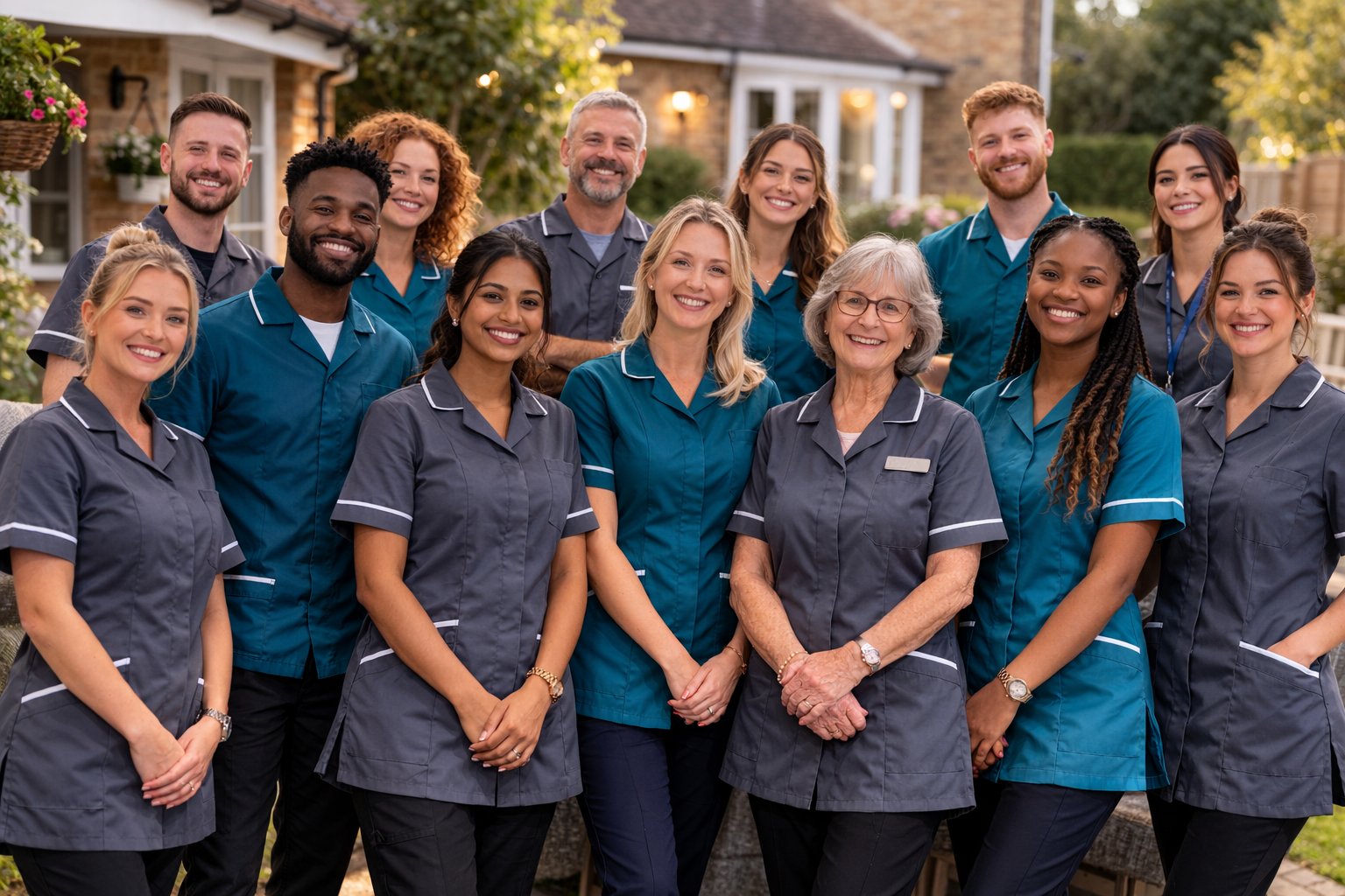 Professional Evaris Care team members providing home care services in Stafford